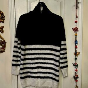 Fable Black & White Striped Turtleneck